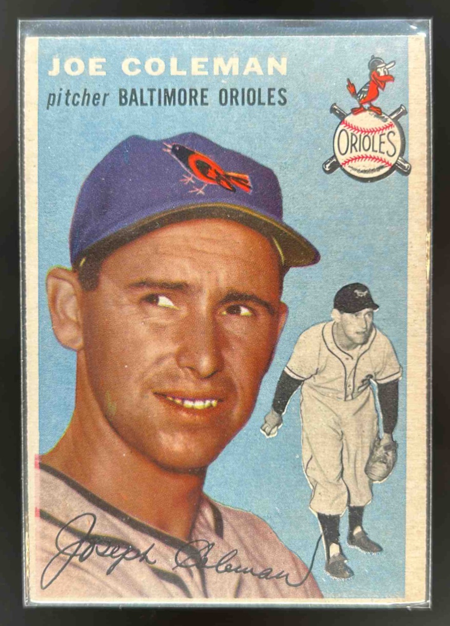 Card image for 1954 TOPPS BASEBALL JOE COLEMAN #156 BALTIMORE ORIOLES