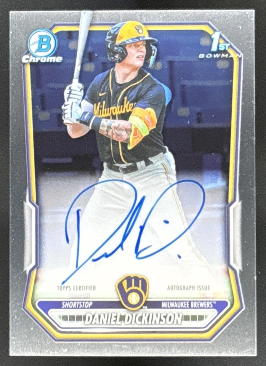 Card image for Daniel Dickinson 2026 Bowman Chrome Prospect Auto Milwaukee Brewers