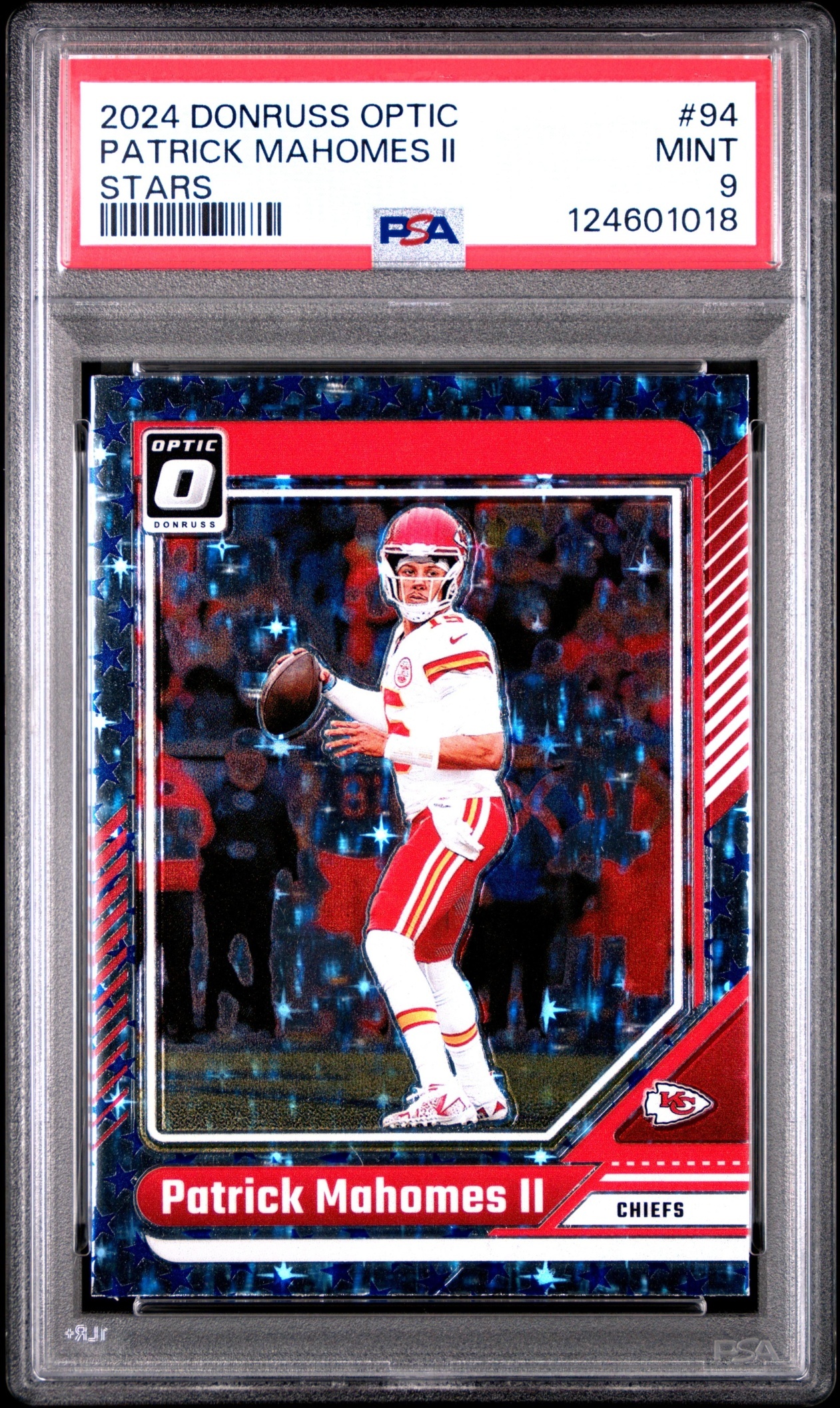 Card image for 2024 Panini Donruss Optic Patrick Mahomes II Stars #94 Chiefs