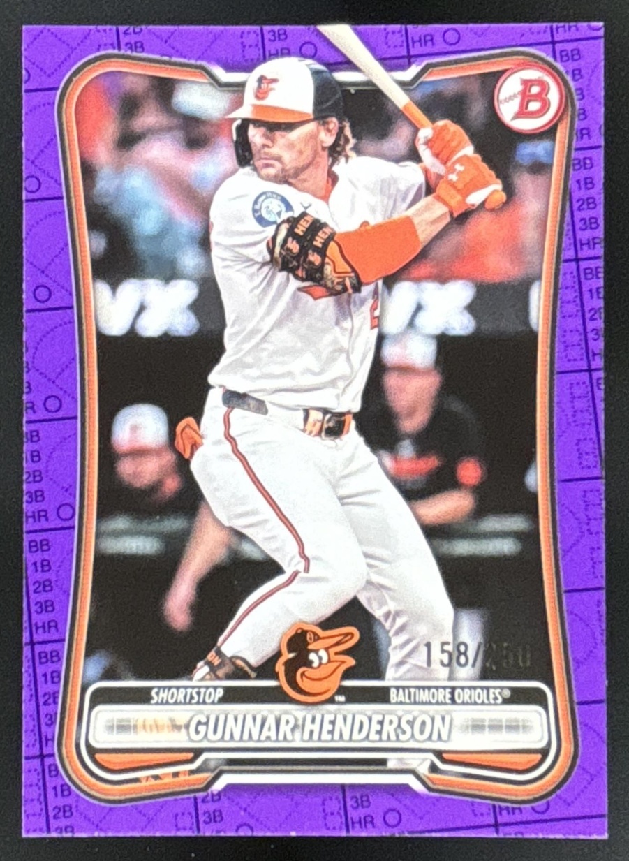 Card image for Gunnar Henderson 2026 Bowman Purple Pattern /250 Baltimore Orioles