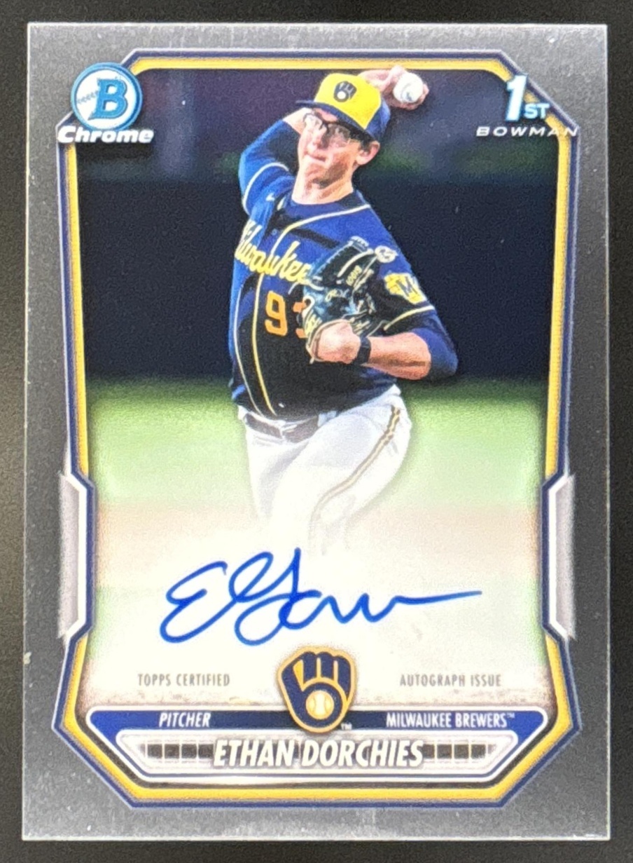 Card image for Ethan Dorchies 2026 Bowman Chrome Prospect Auto Milwaukee Brewers