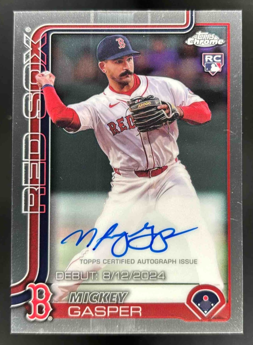 Card image for 2025 Topps Chrome Update Mickey Gasper Rookie Debut Auto #CRDA-MG RC Red Sox