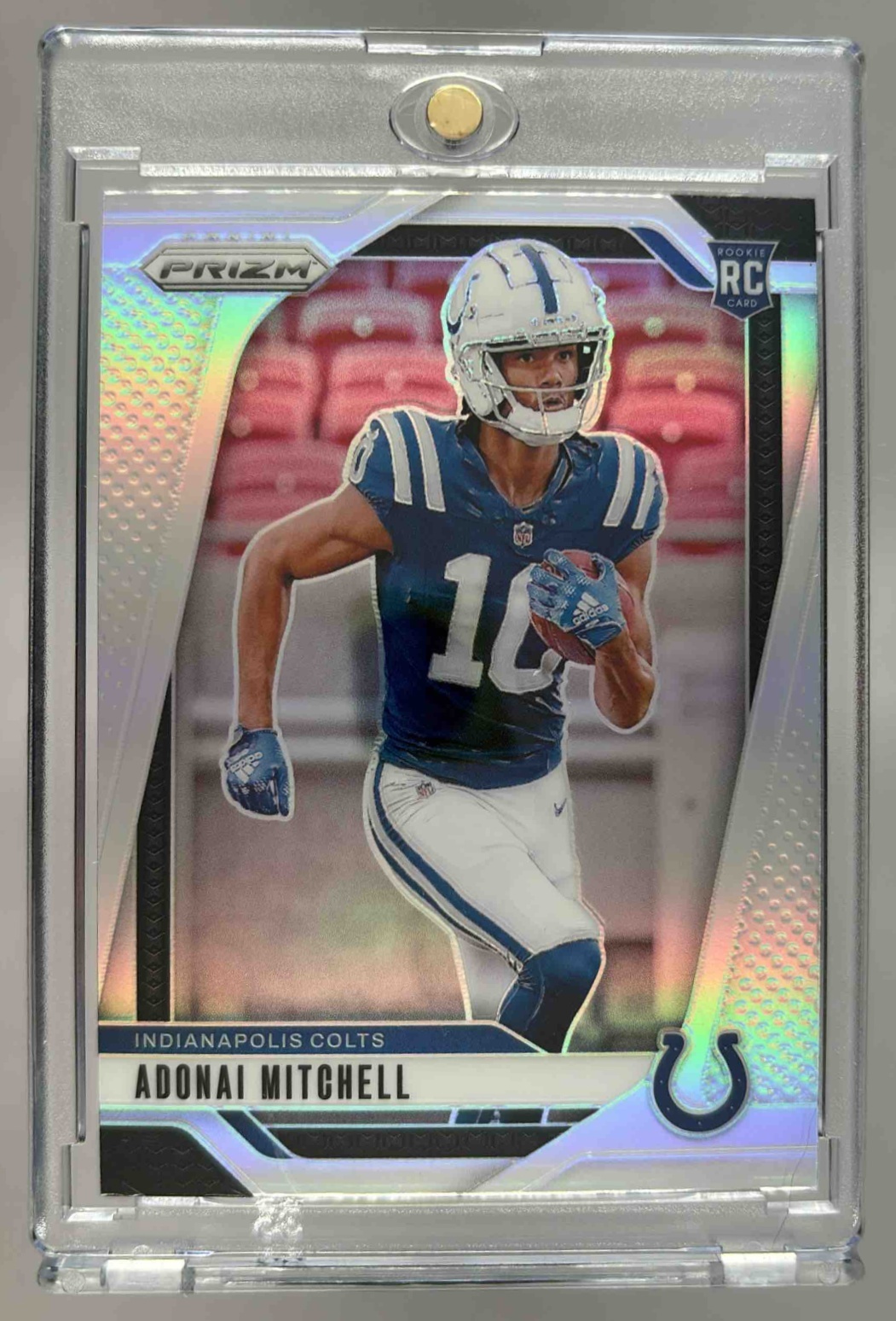 Card image for 2024 Panini Football Prizm Adonai Mitchell Silver #303 RC Indianapolis Colts
