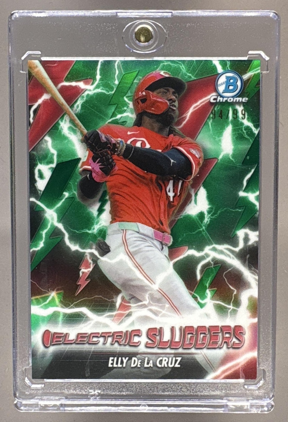 2026 BOWMAN MEGA BOX ELLY DE LA CRUZ #ES-9 ELECTRIC SLUGGERS GREEN MOJO /99