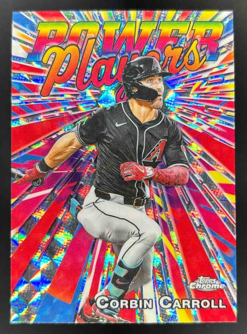 Card image for 2025 Topps Chrome Update Corbin Carroll Power Players Geometric Refractor