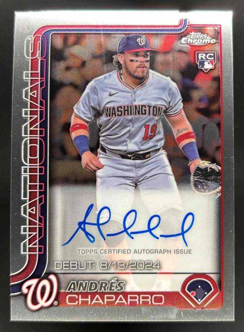 Card image for 2025 Topps Chrome Update Andres Chaparro Rookie Debut Auto RC