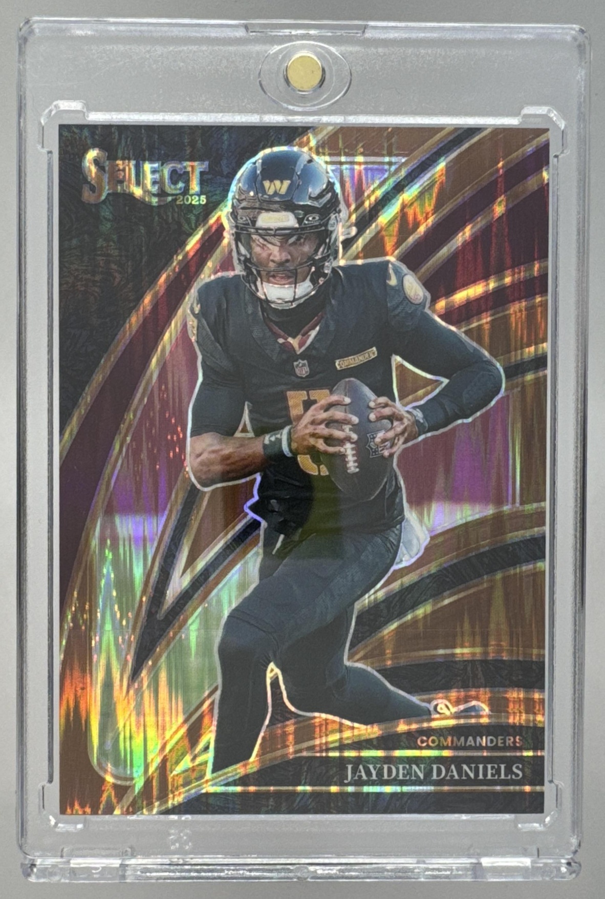 Card image for 2025 Panini Select Jayden Daniels Club Level Copper Prizm Shock /899 #289 Commanders
