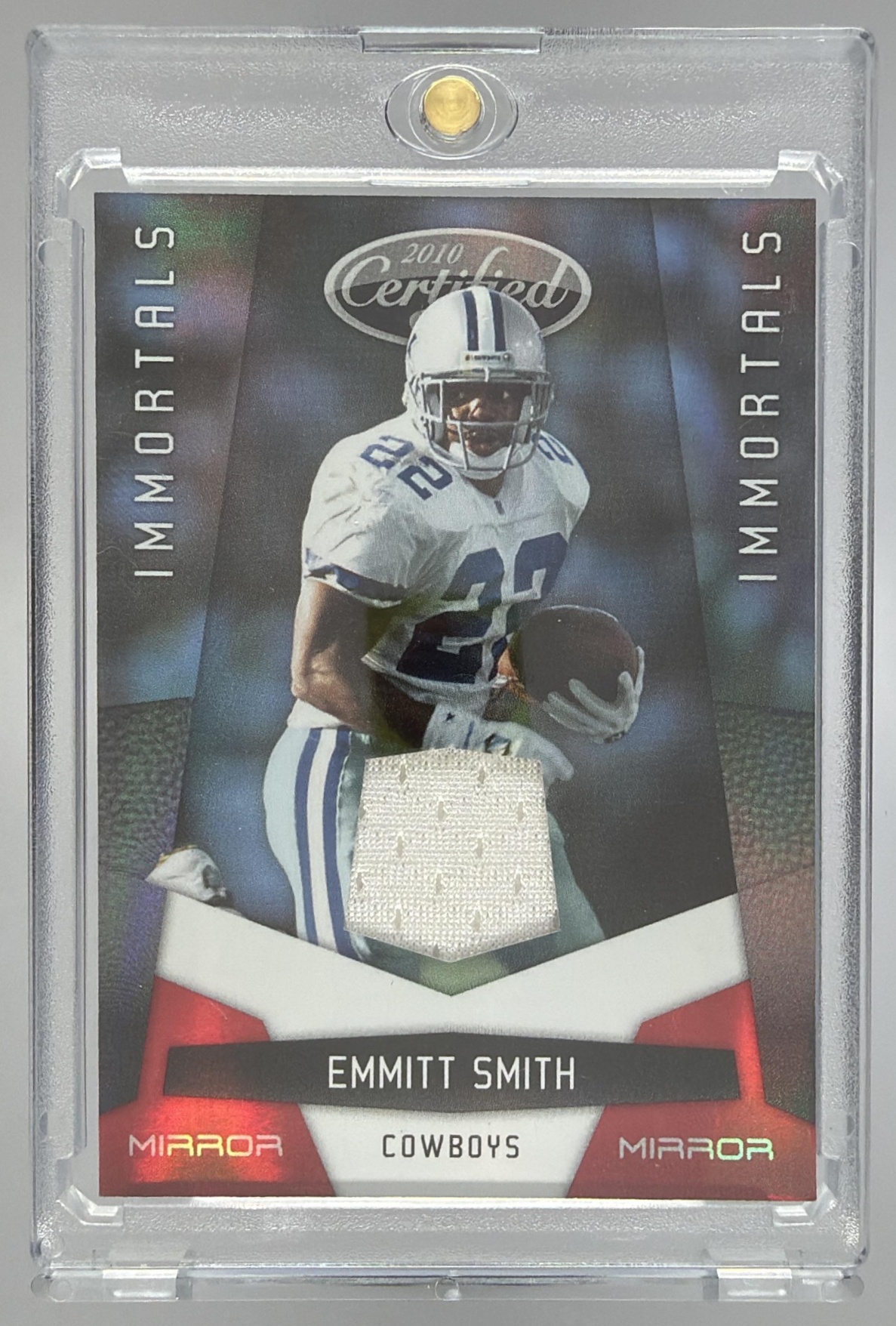 Card image for 2010 Panini Football Certified Emmitt Smith Mirror Red /100 #156 Dallas Cowboys