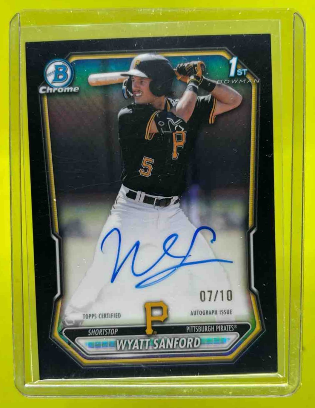 Wyatt Sanford 2026 Bowman Chrome Prospect Auto Black Refractor /10