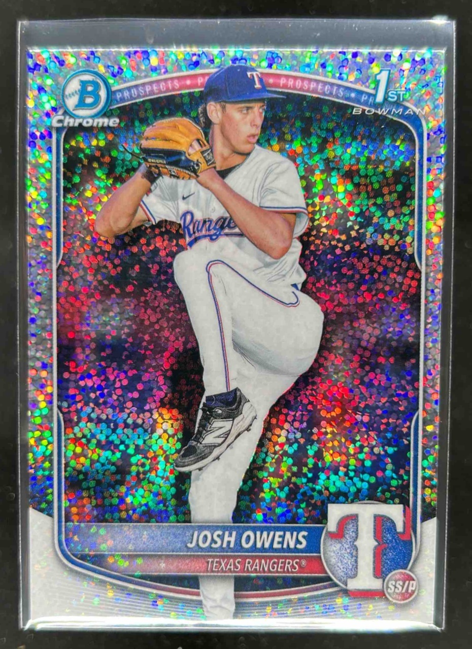 Card image for Josh Owens 2025 Bowman Draft Chrome Sparkle Refractor