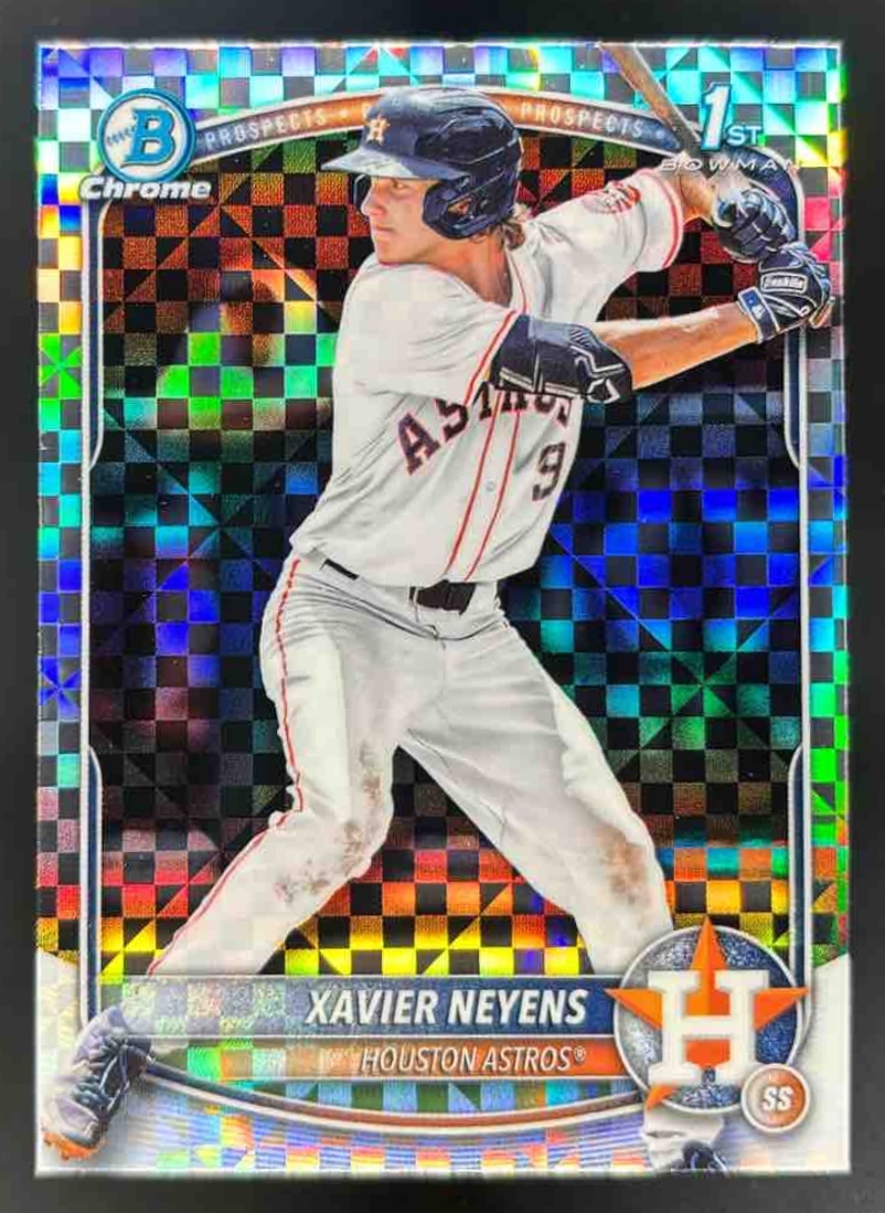 Card image for 2025 Bowman Draft Xavier Neyens Chrome X-Fractor #BDC-2 Astros
