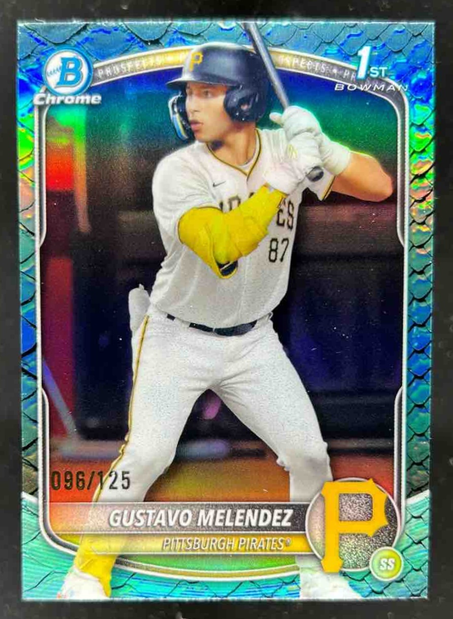 Card image for Gustavo Melendez 2025 Bowman Draft Chrome Aqua Reptilian Refractor /125