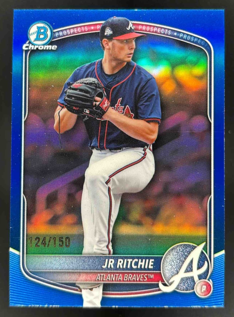 Card image for 2025 Bowman Draft JR Ritchie Chrome Blue Refractor /150 #BDC-199 Braves