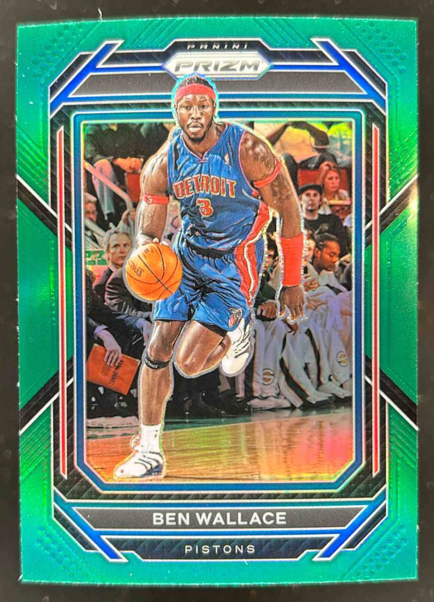 Card image for 2022-23 PANINI PRIZM BEN WALLACE PRIZMS GREEN #277 DETROIT PISTONS