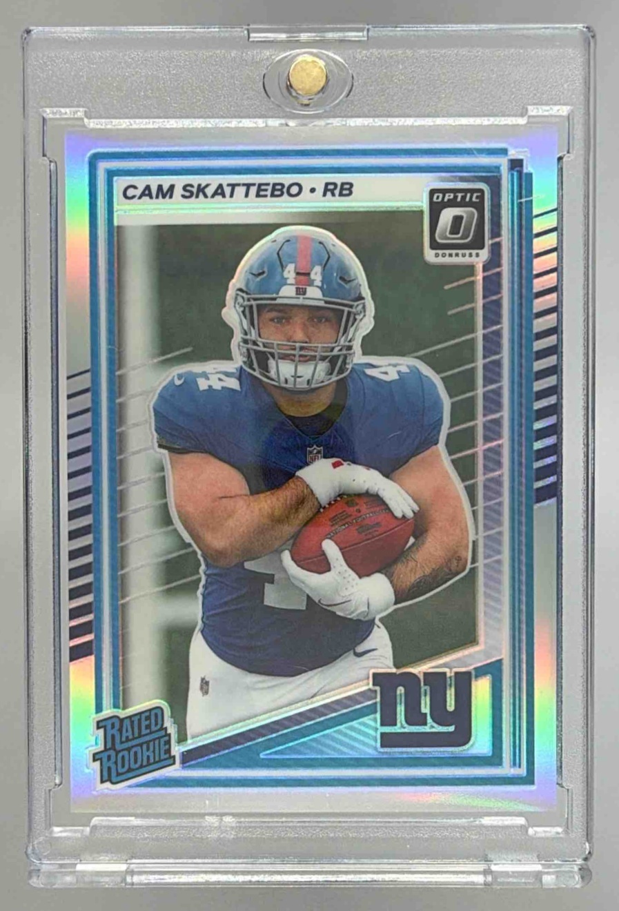 Card image for 2025 Panini Donruss Optic Cam Skattebo Rated Rookie #228 Giants