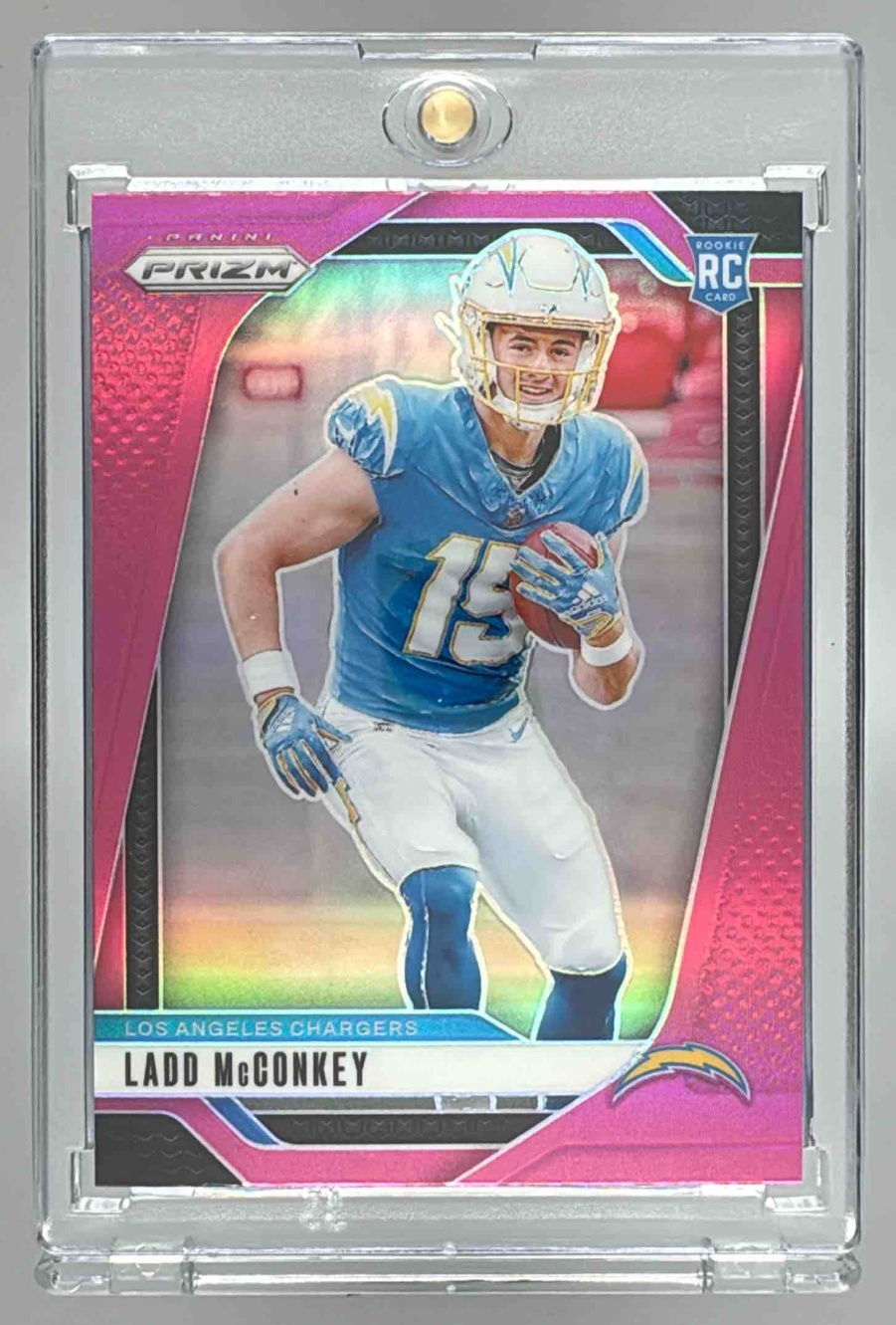 Card image for 2024 Panini Football Prizm Ladd McConkey #365 RC Los Angeles Chargers