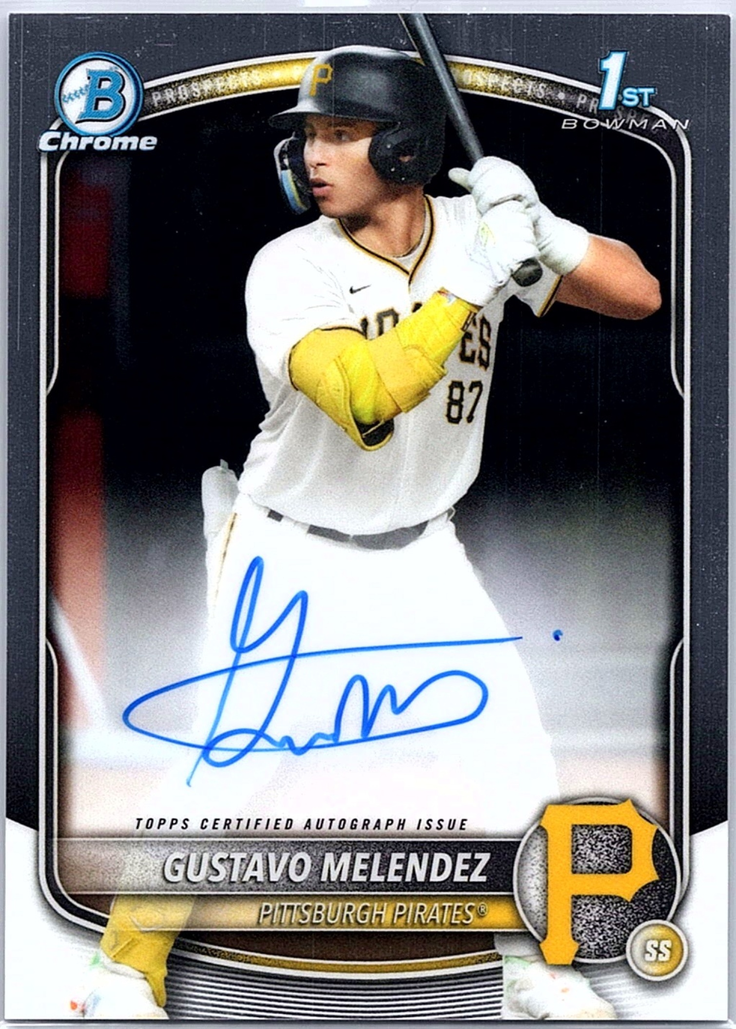 2025 Bowman Draft GUSTAVO MELENDEZ #CPA-GM Chrome Auto 1st Prospect Pirates
