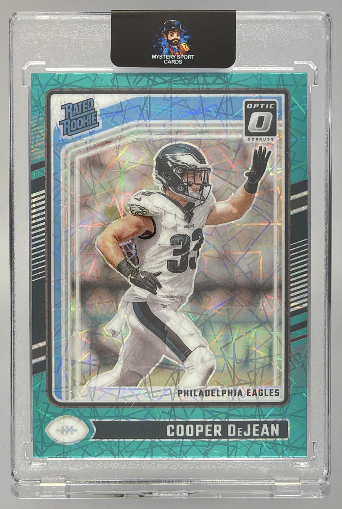 Card image for 2024 Panini Donruss Optic Cooper DeJean #221 Rated Rookie Eagles
