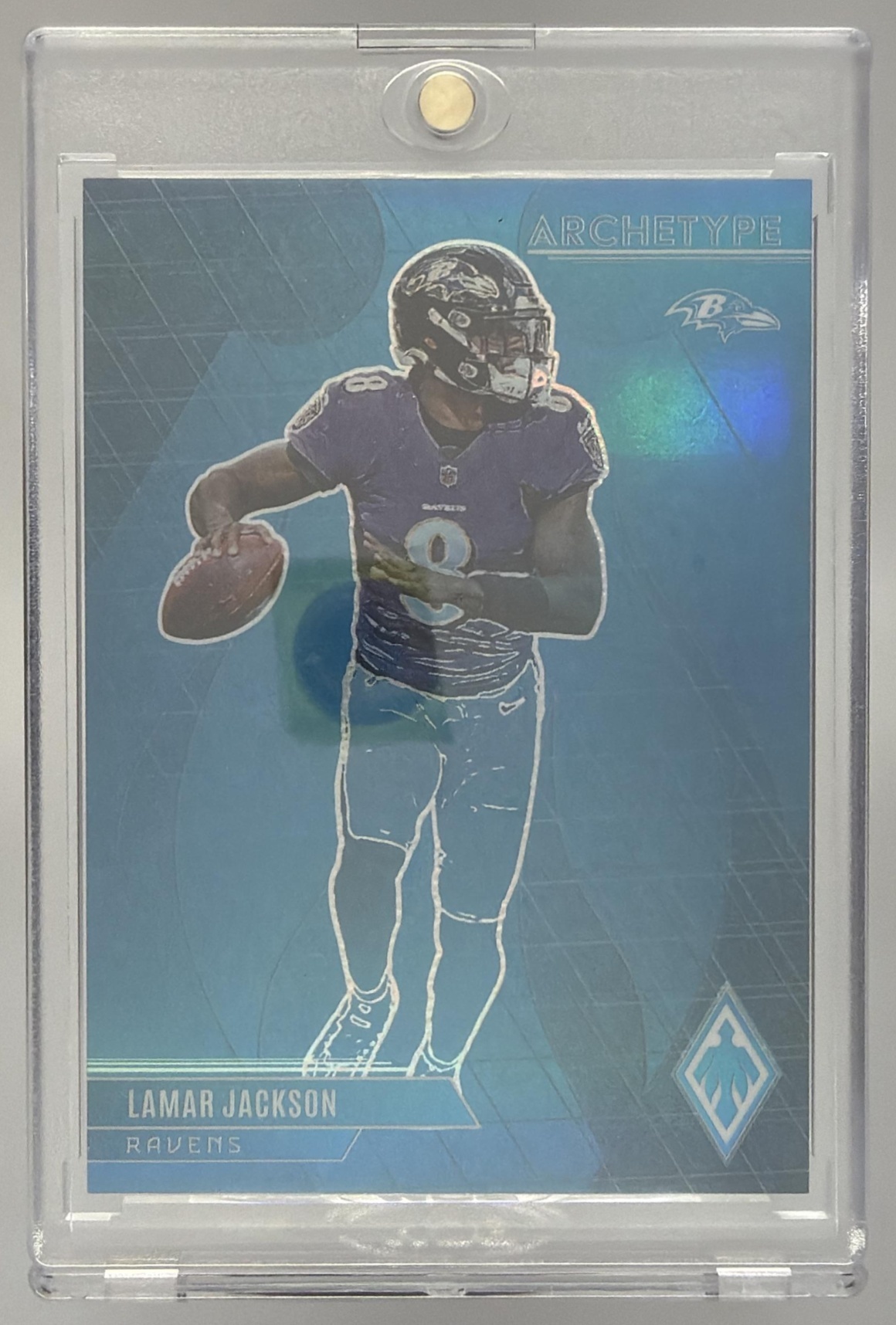 Card image for 2022 Panini Football Phoenix Lamar Jackson Archetype #ARCH-4 Baltimore Ravens