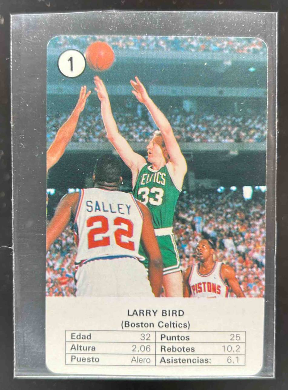 Card image for 1988 FOURNIER NBA ESTRELLAS LARRY BIRD #1 BOSTON CELTICS