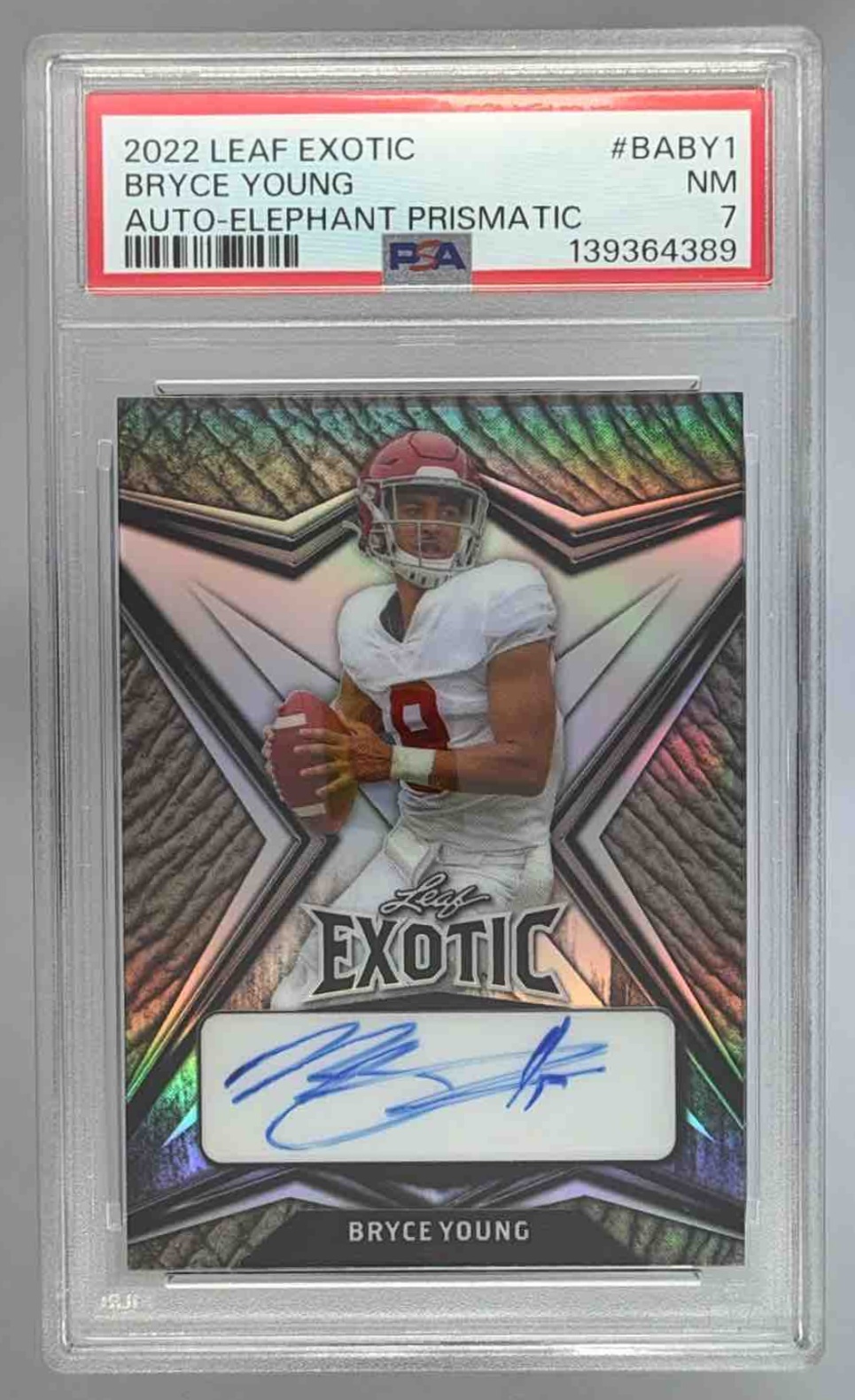 Card image for 2022 Leaf Ultimate Draft Bryce Young Purple Spectrum 1/1 #BA-BY1 RC Auto Crimson Tide