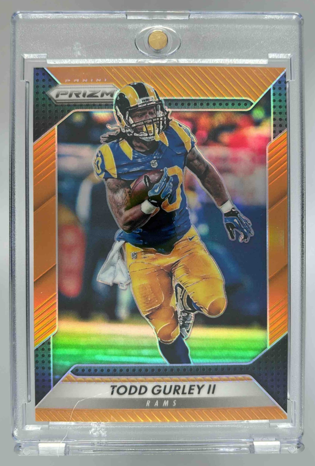 Card image for 2016 Panini Football Prizm Todd Gurley II Orange /299 #93 Los Angeles Rams