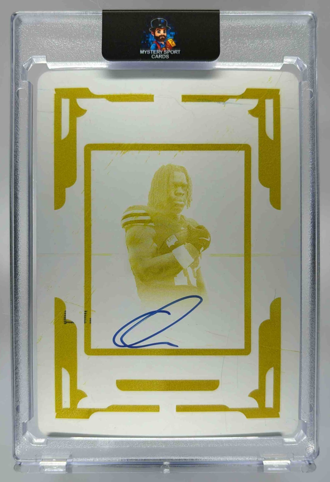 Card image for 2025 Panini National Treasures Quinshon Judkins Rookie Patch Auto Printing Plates Cyan 1/1 #170 RC MEM Browns