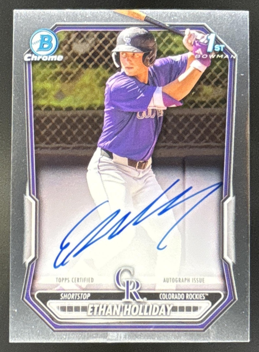 Card image for Ethan Holliday 2026 Bowman Chrome Prospect Auto Colorado Rockies