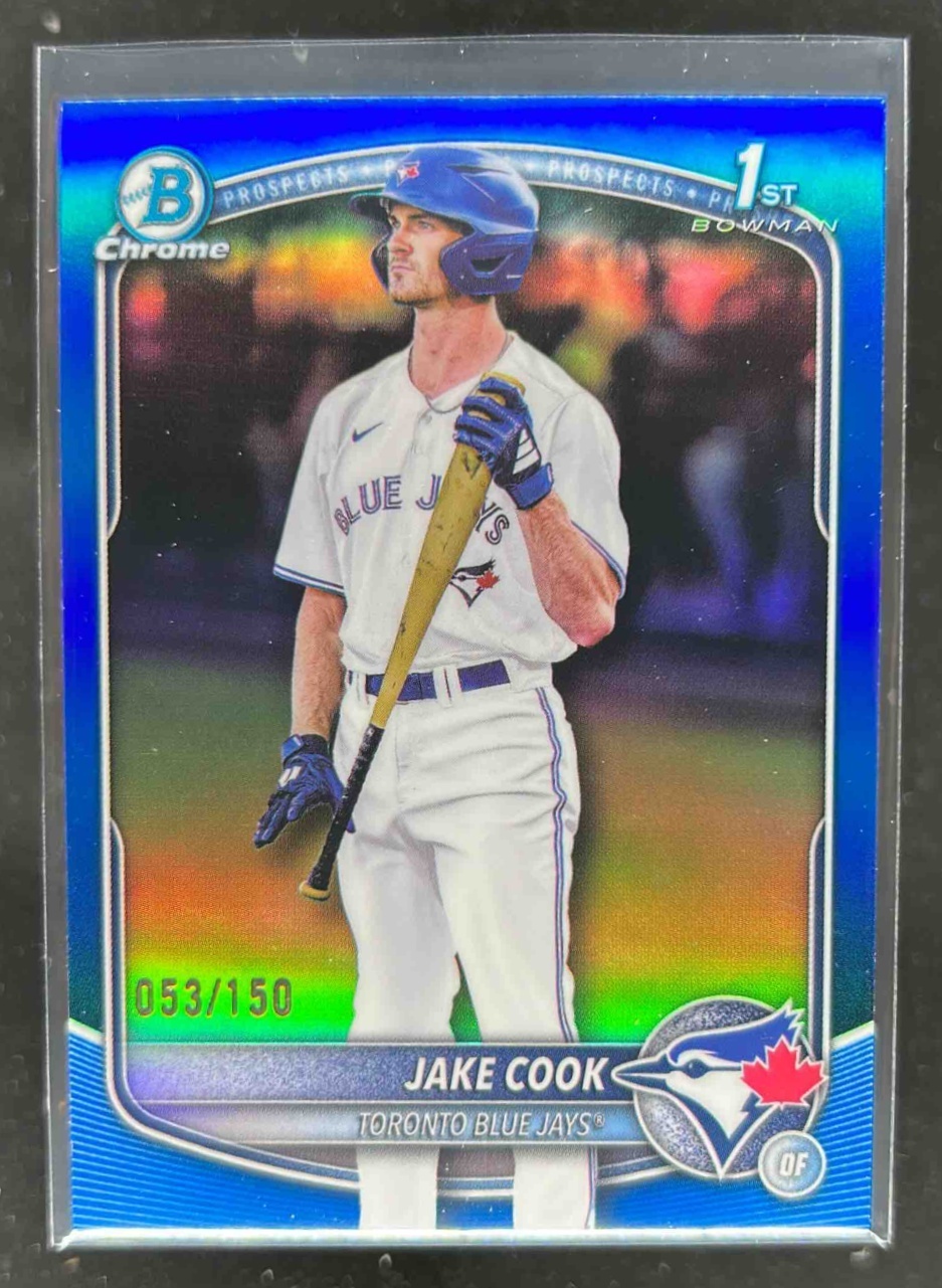 Card image for Jake Cook 2025 Bowman Draft Chrome Blue Refractor /150