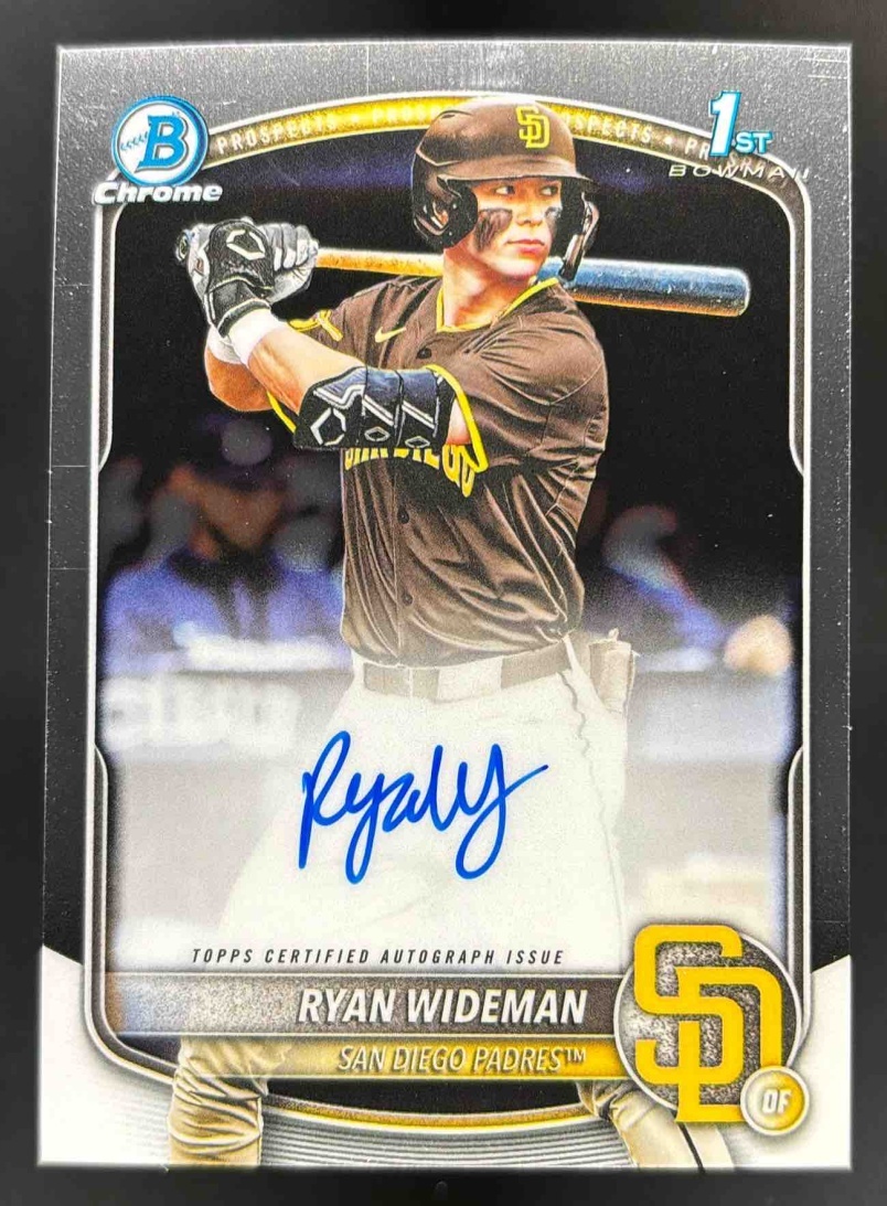 Card image for 2025 Bowman Draft Ryan Wideman Chrome Prospect Auto #CPA-RW Padres