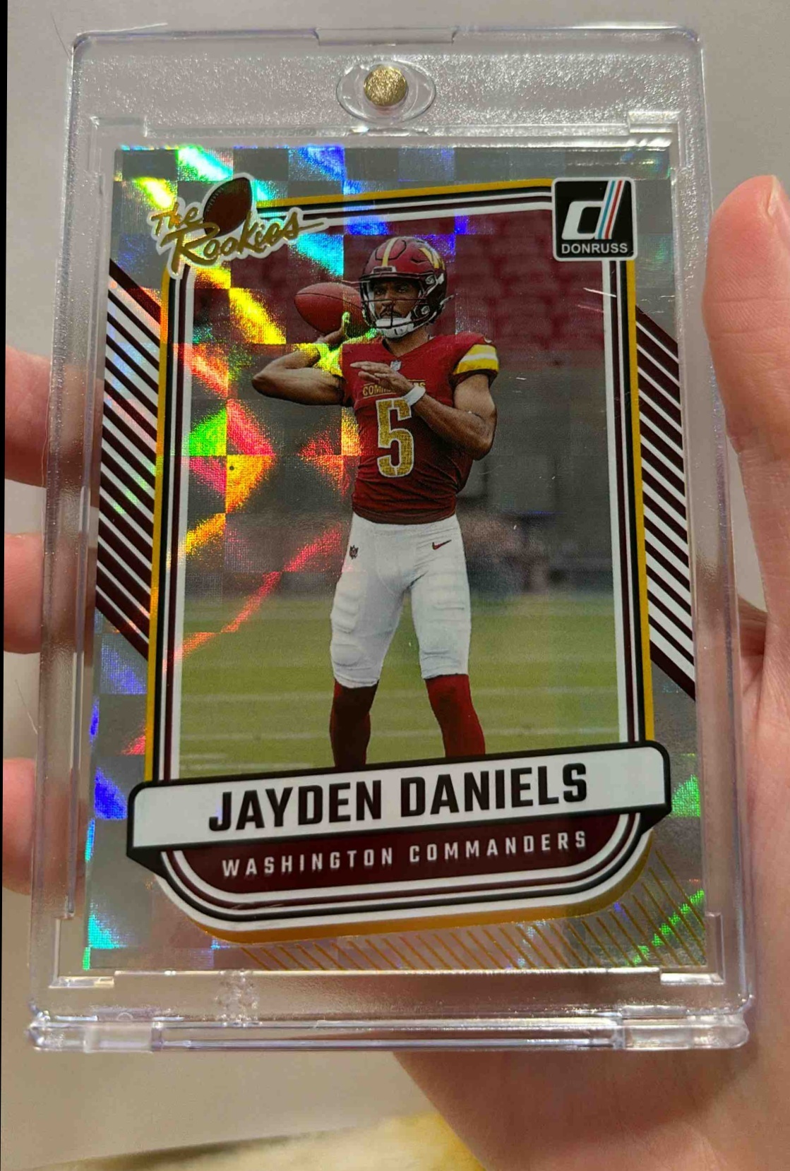 Card image for 2024 Panini Donruss Jayden Daniels The Rookies #TR-37 RC Commanders