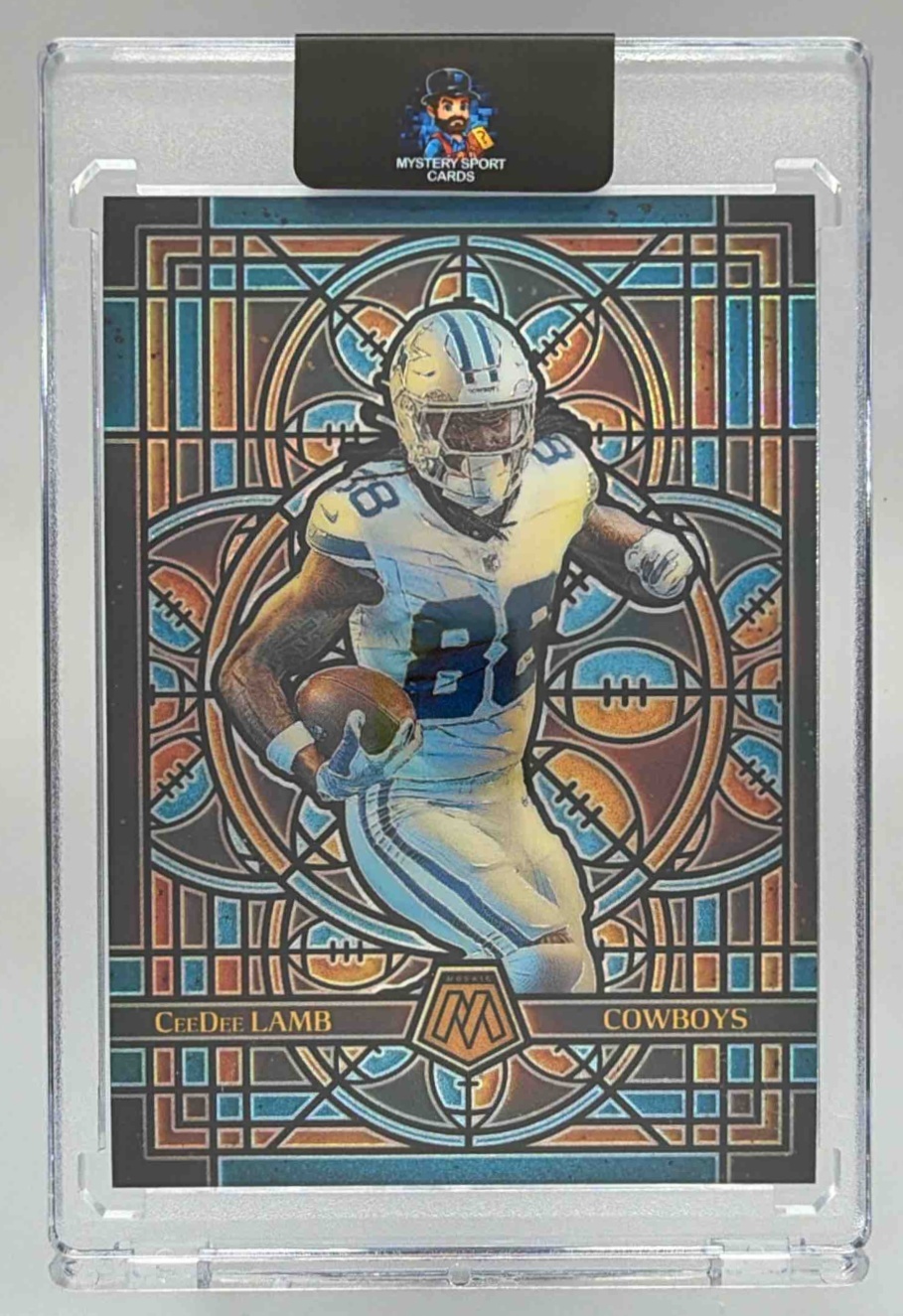 Card image for 2025 Panini Football Mosaic CeeDee Lamb Stained Glass #9 Dallas Cowboys