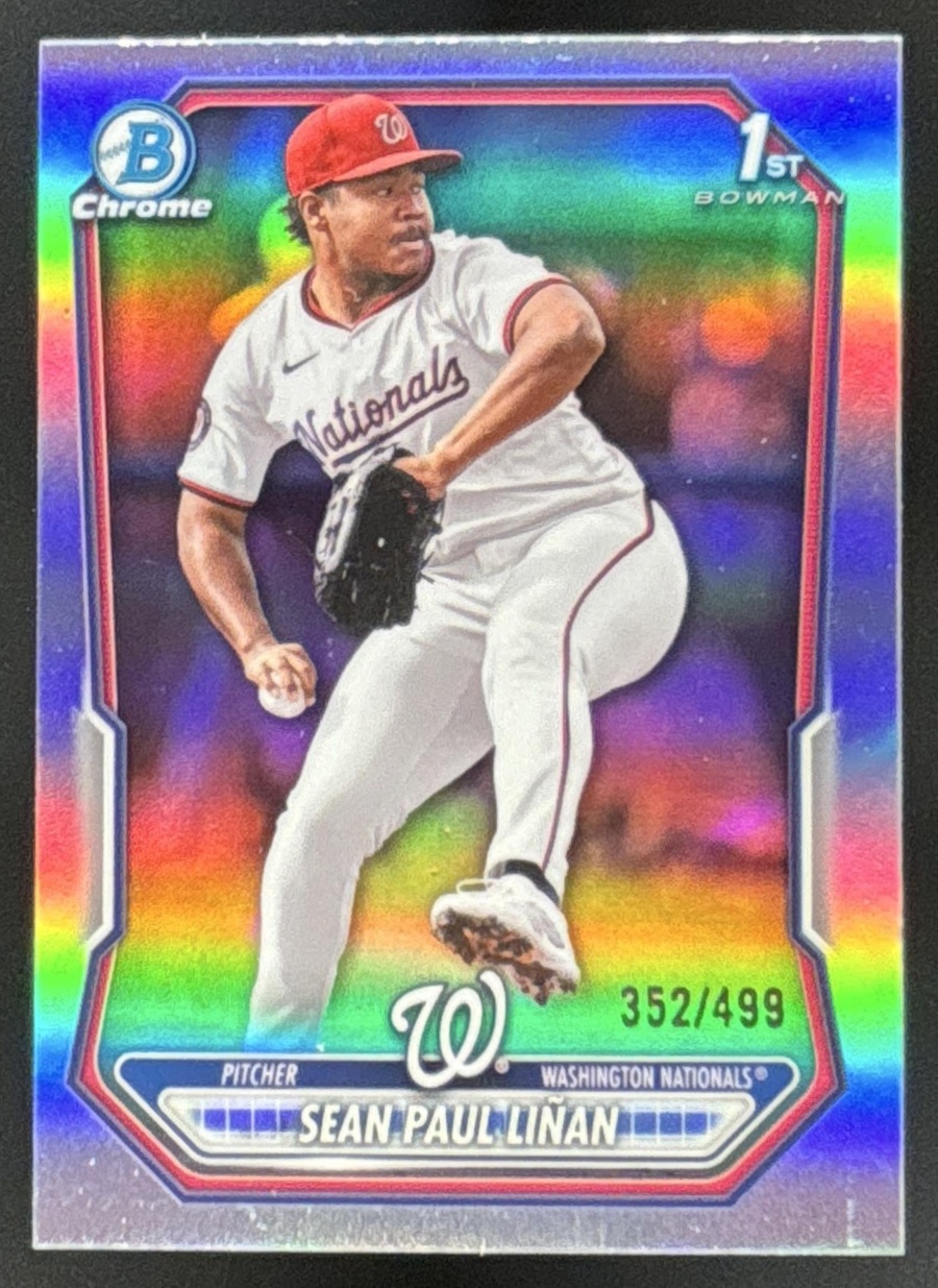 Card image for Sean Paul Linan 2026 Bowman Refractor /499 Chrome Prospects Washington Nationals