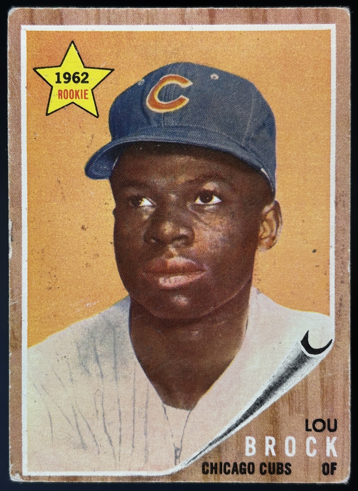 Card image for 1962 TOPPS LOU BROCK #387 RC ROOKIE CHICAGO CUBS
