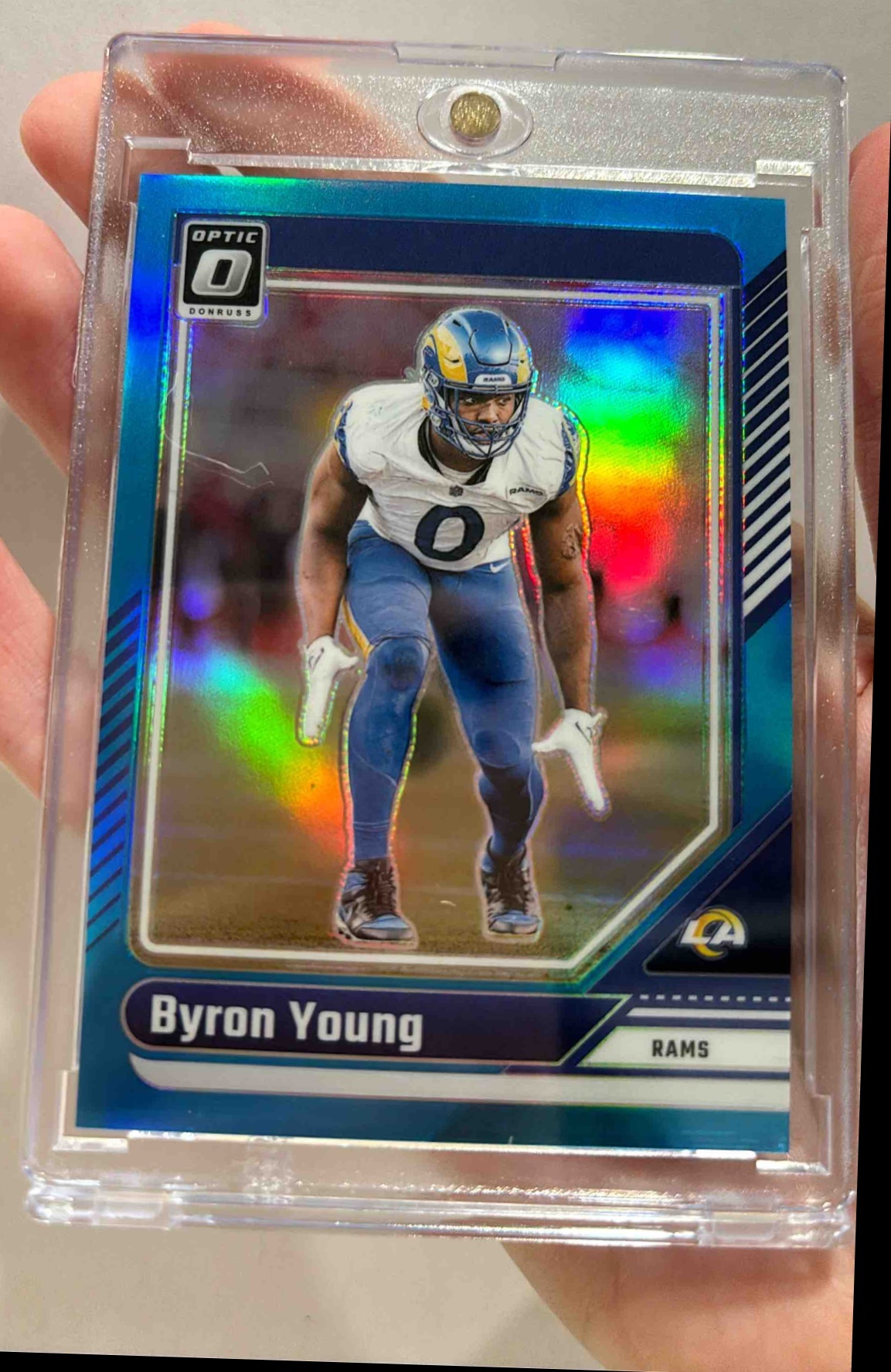 Card image for 2024 Panini Donruss Optic Byron Young (LB) Aqua /299 #119 Rams