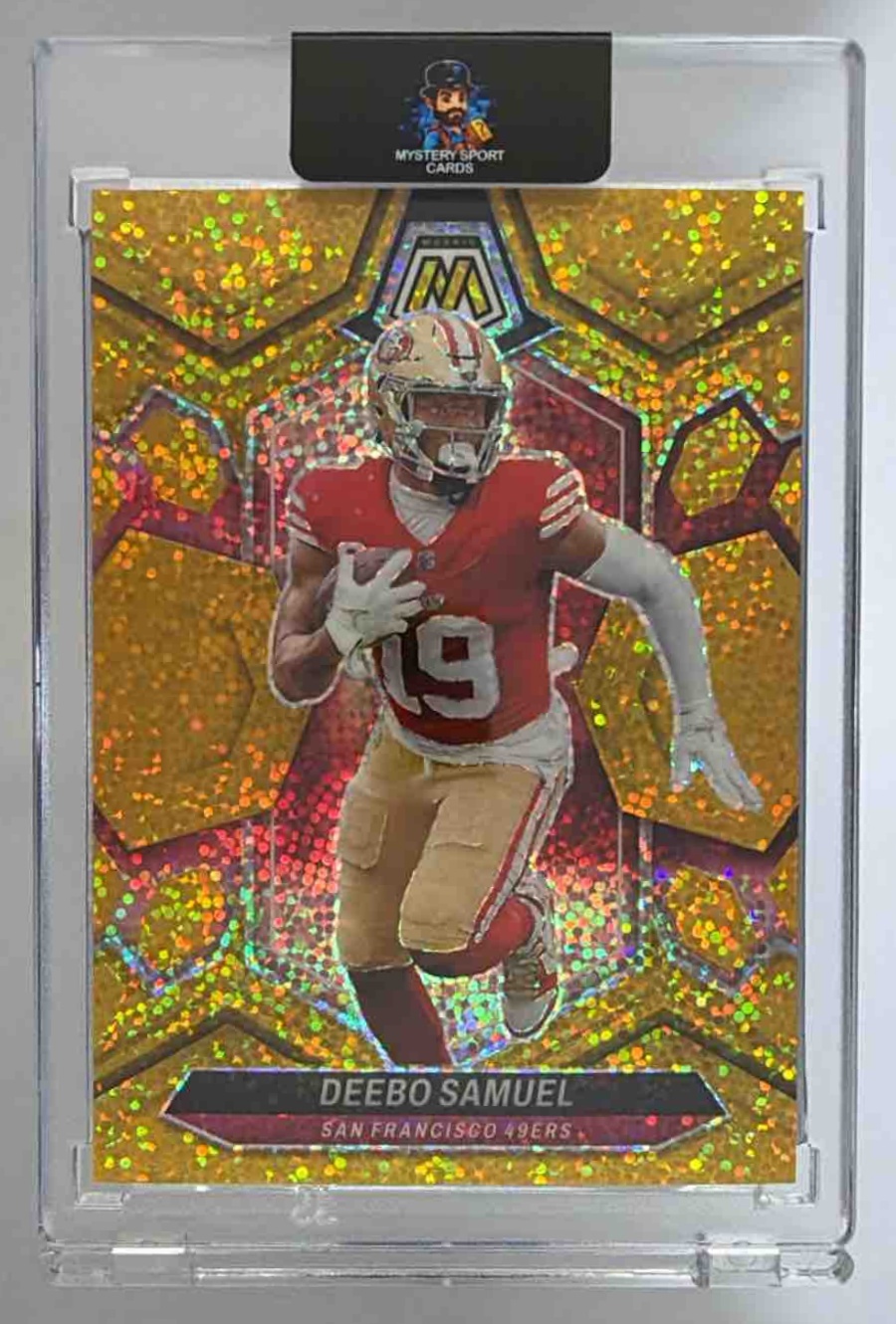 Card image for 2024 Panini Mosaic Deebo Samuel Gold Sparkle Prizm /24 #192 49ers