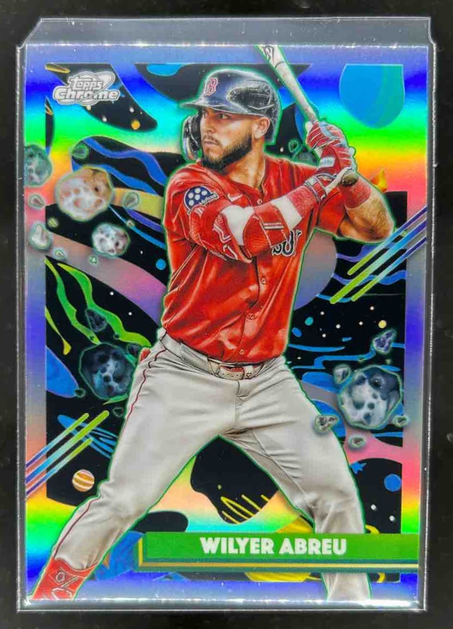 Card image for Wilyer Abreu 2025 Topps Baseball Cosmic Chrome Refractor Boston Red Sox