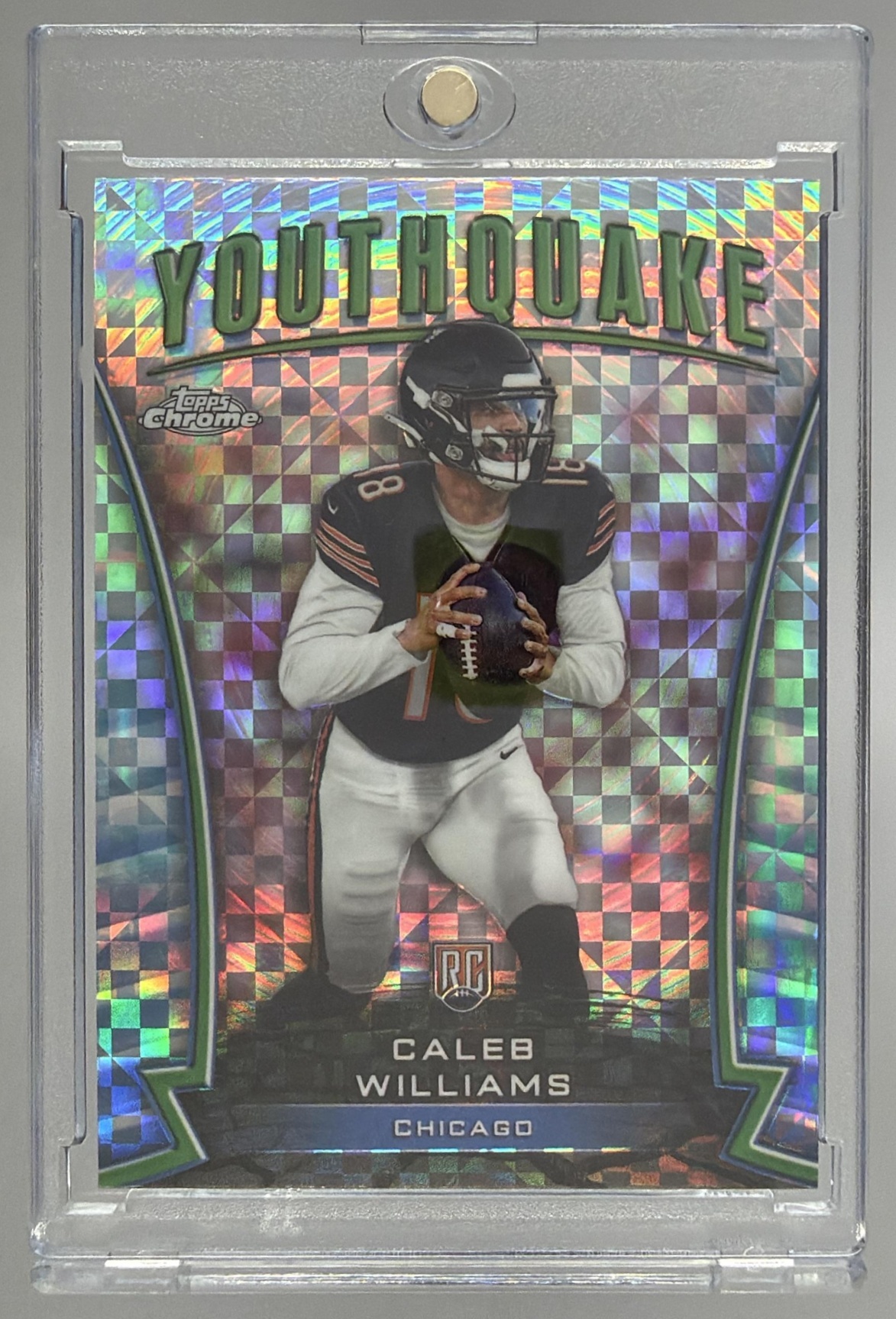 Card image for 2024 Topps Football Chrome Caleb Williams Youthquake #Y-1 RC Chicago Bears