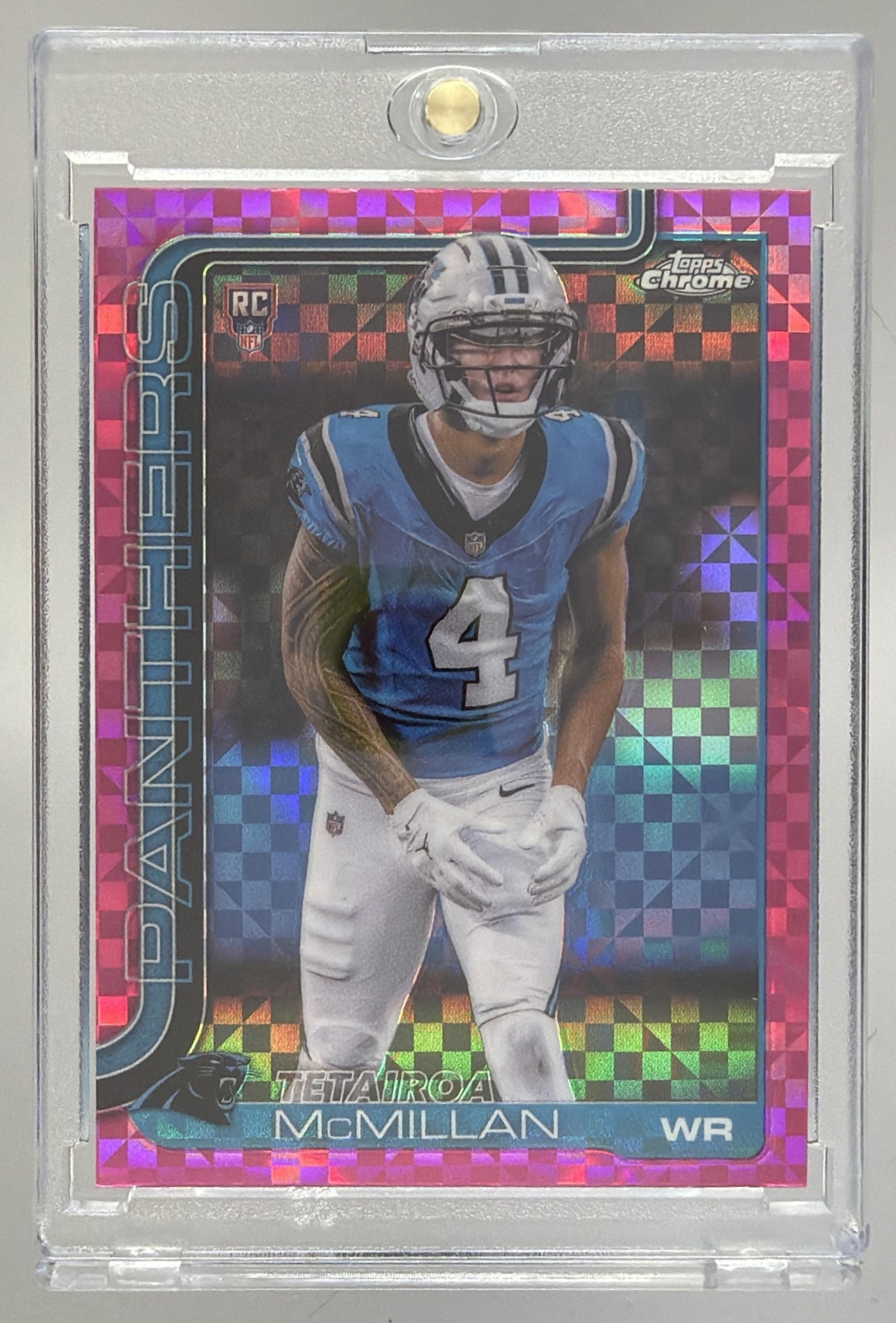Card image for 2025 Topps Football Chrome Tetairoa McMillan Rookie #326 RC Carolina Panthers