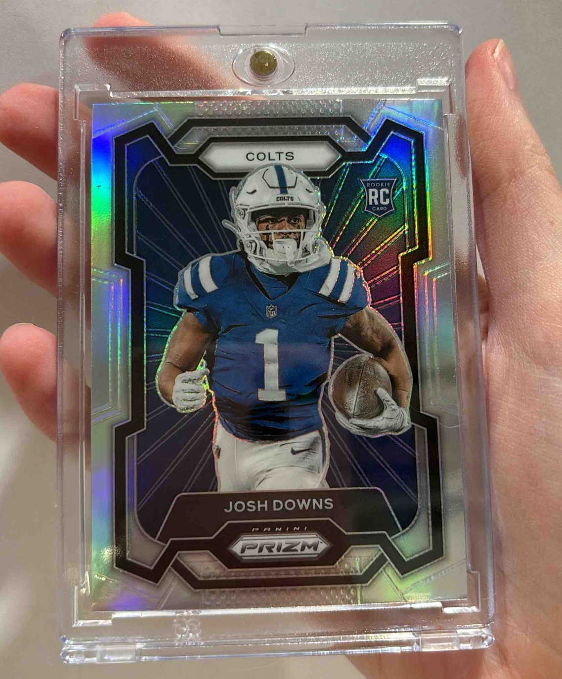 Card image for 2023 Panini Prizm Josh Downs Rookie Variations Prizms Silver #310 RC Colts