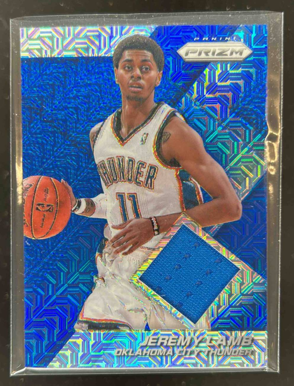 Card image for 2014-15 Panini Prizm Jeremy Lamb Jerseys Prizms Blue Mojo #8