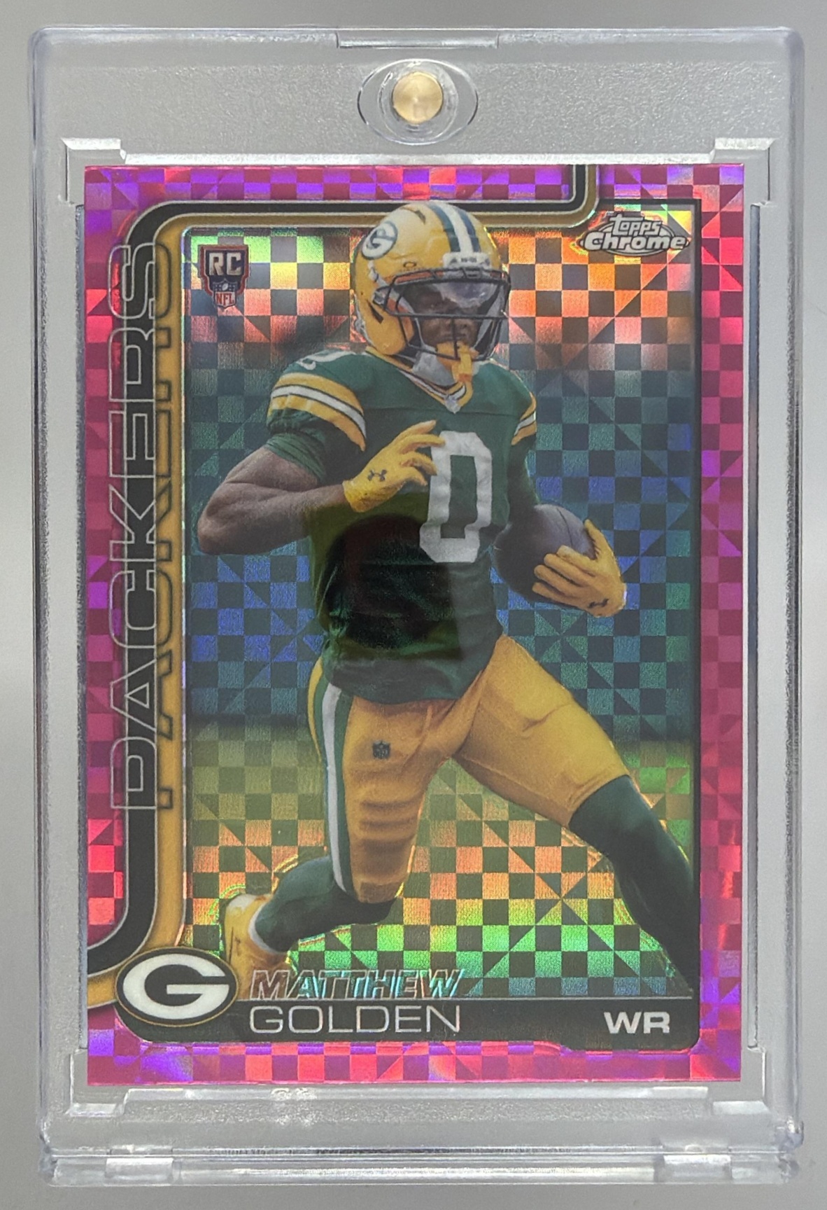 Card image for 2025 Topps Football Chrome Matthew Golden Rookie #333 RC Green Bay Packers