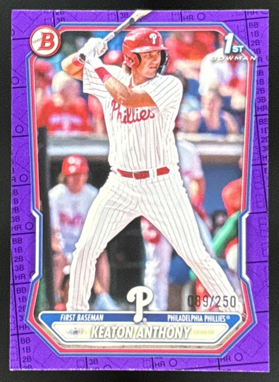 Card image for Keaton Anthony 2026 Bowman Purple Pattern /250 Prospects Philadelphia Phillies