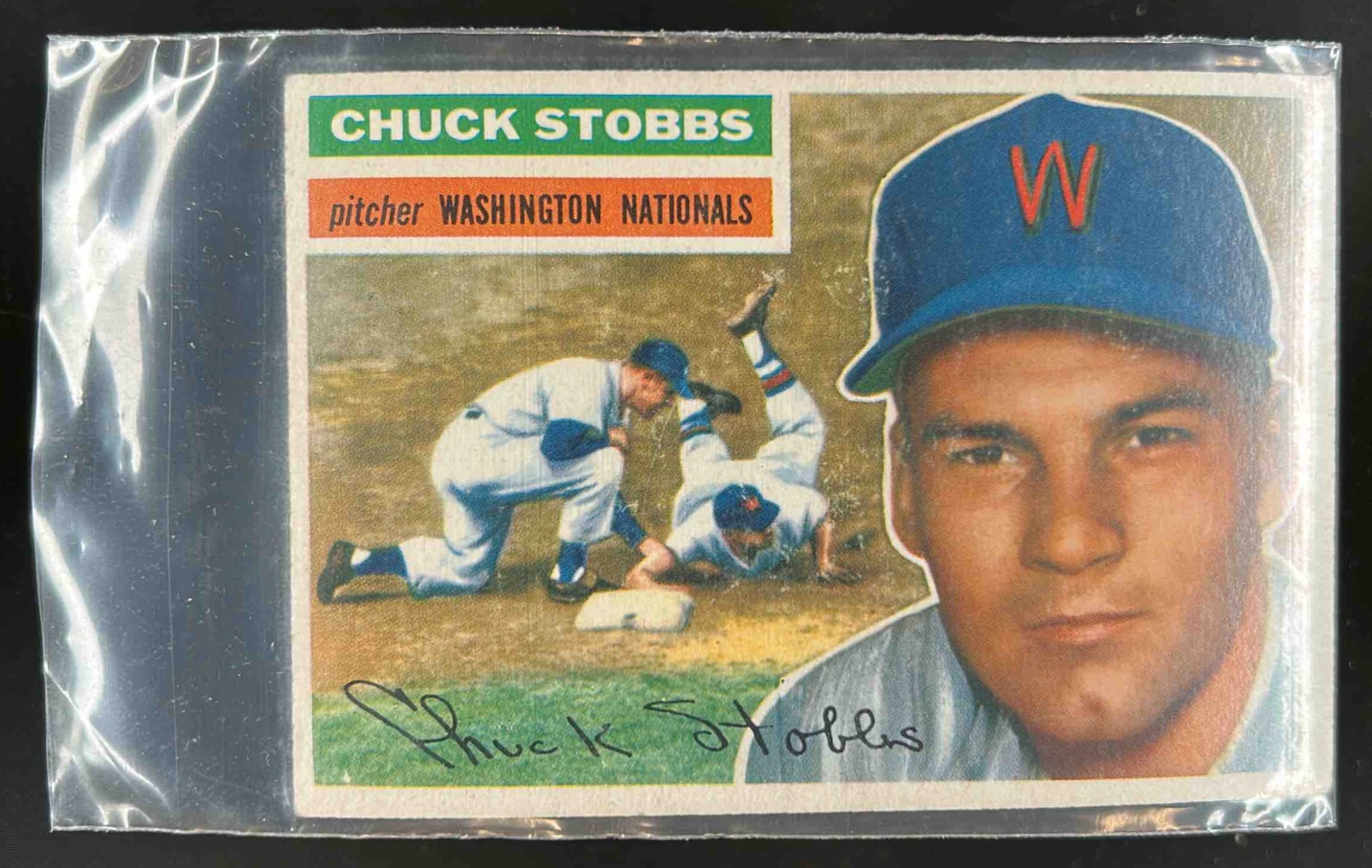 Card image for 1956 TOPPS BASEBALL CHUCK STOBBS #68A