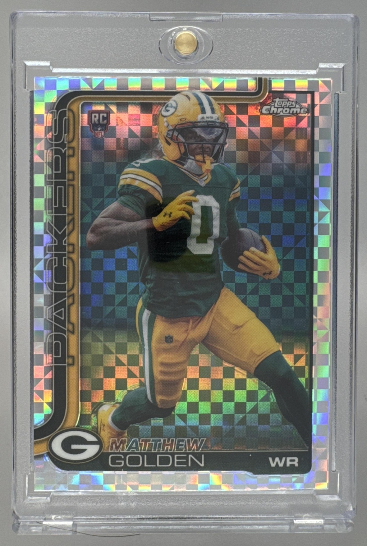 Card image for 2025 Topps Football Chrome Matthew Golden Rookie #333 RC Green Bay Packers