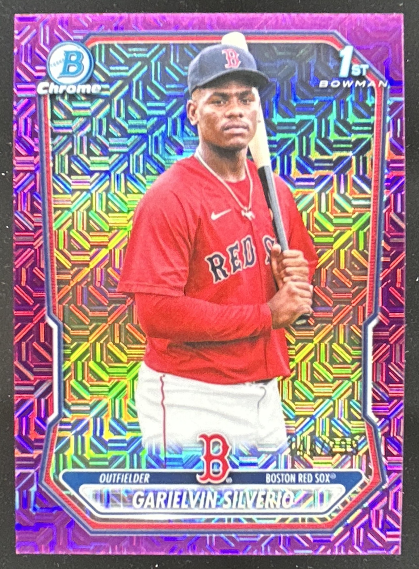 Card image for Garielvin Silverio 2026 Bowman Chrome Mega Box Prospects Fuchsia Mojo Refractor /299
