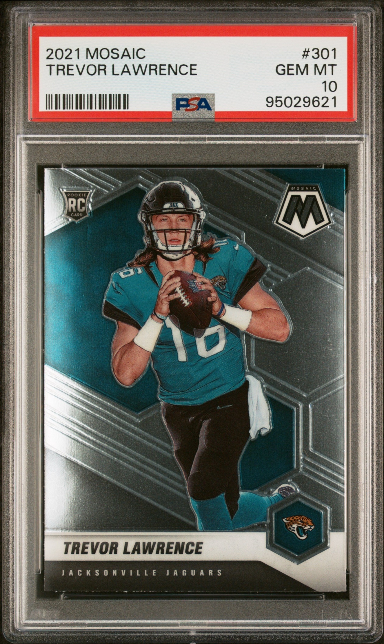 Card image for 2021 Panini Mosaic Trevor Lawrence Mosaic Prizm #301 RC Jaguars
