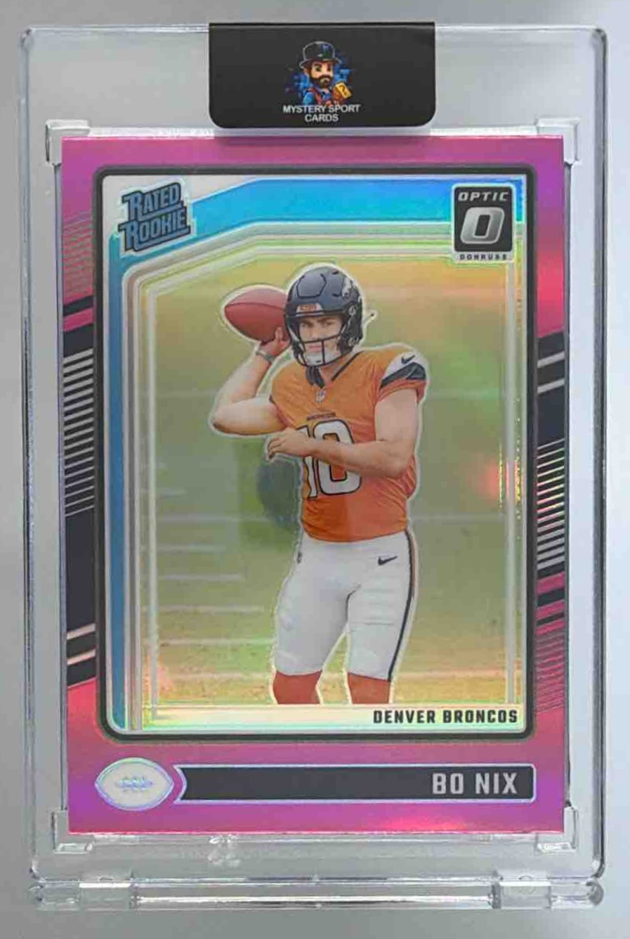 Card image for 2024 Panini Football Donruss Optic Bo Nix #209 Rated Rookie Denver Broncos