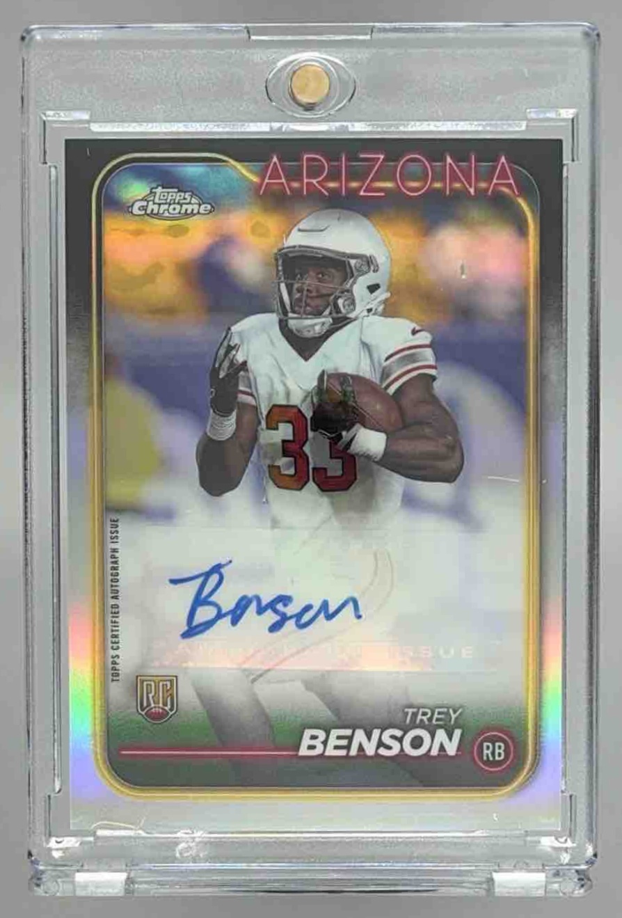 Card image for 2024 Topps Chrome Sapphire Edition Trey Benson Rookie Auto #RA-TBE RC Cardinals