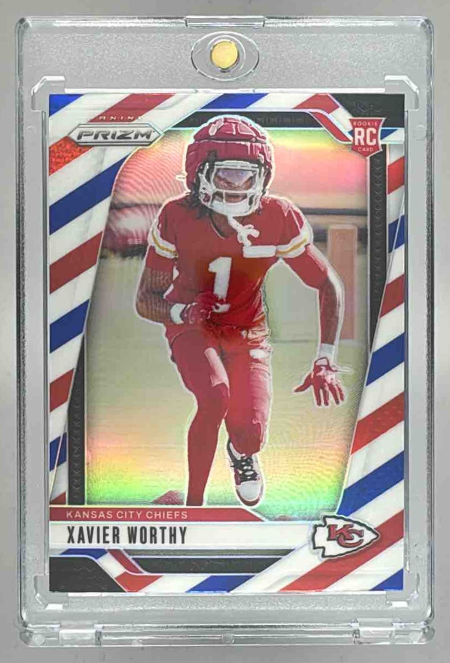 Card image for 2024 Panini Football Prizm Xavier Worthy #399 RC Kansas City Chiefs